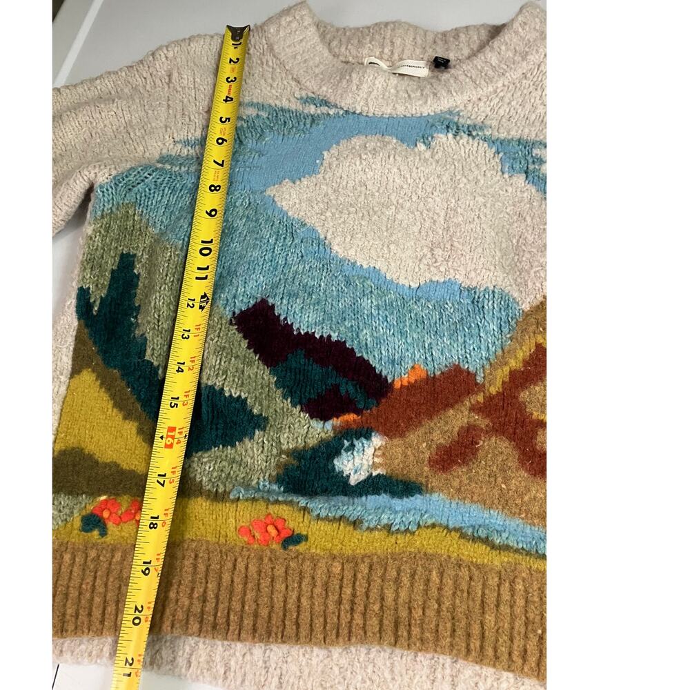 Artistic Landscape Knit Sweater - Cream and Multicolor - Picture 9 of 11